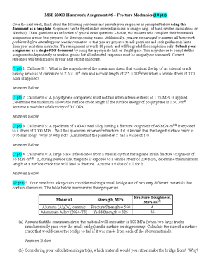 Homework 4 - mechanical properties and fracture toughness Wk 4-5 - MSE ...