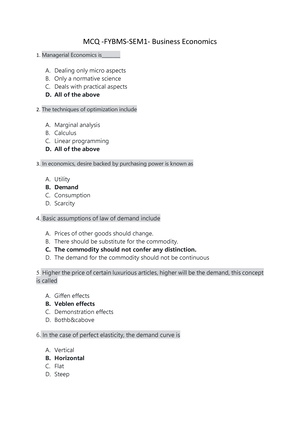 Busines Economics MCQs BBA 1st Sem. - MCQ -FYBMS-SEM1- Business ...