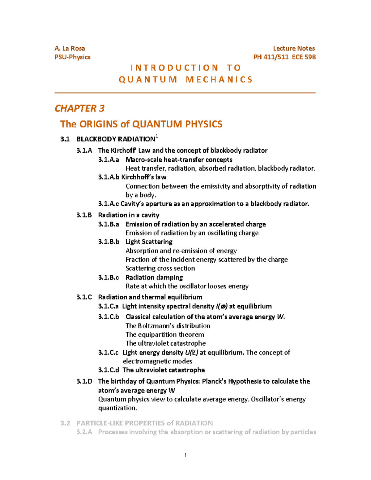 (2014 ) Chapter-3 QM The Origins of Quantum Physics Blackbody wave ...