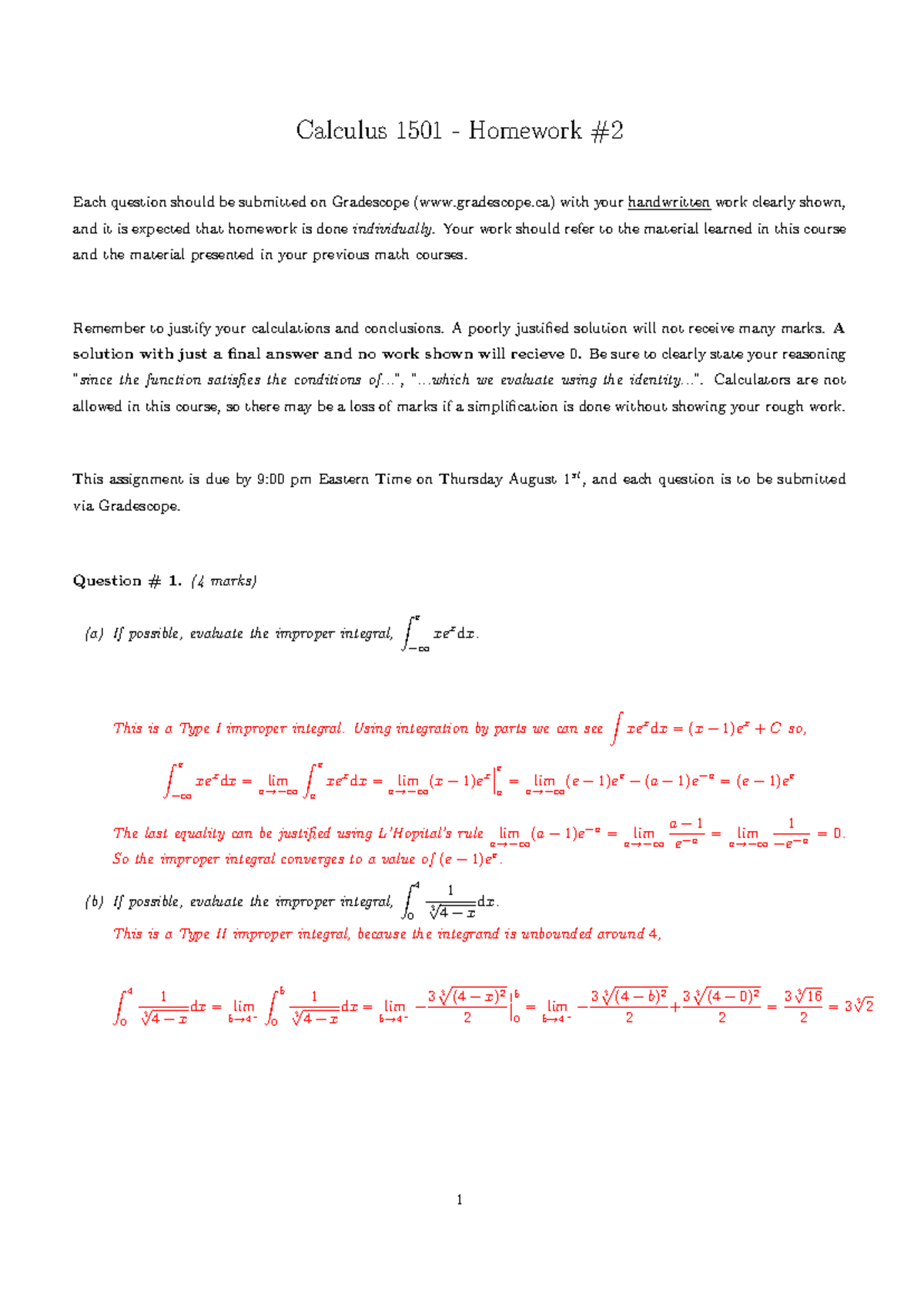 Calc 1501 (HW #2) (solutions) - Calculus 1501 - Homework Each question ...