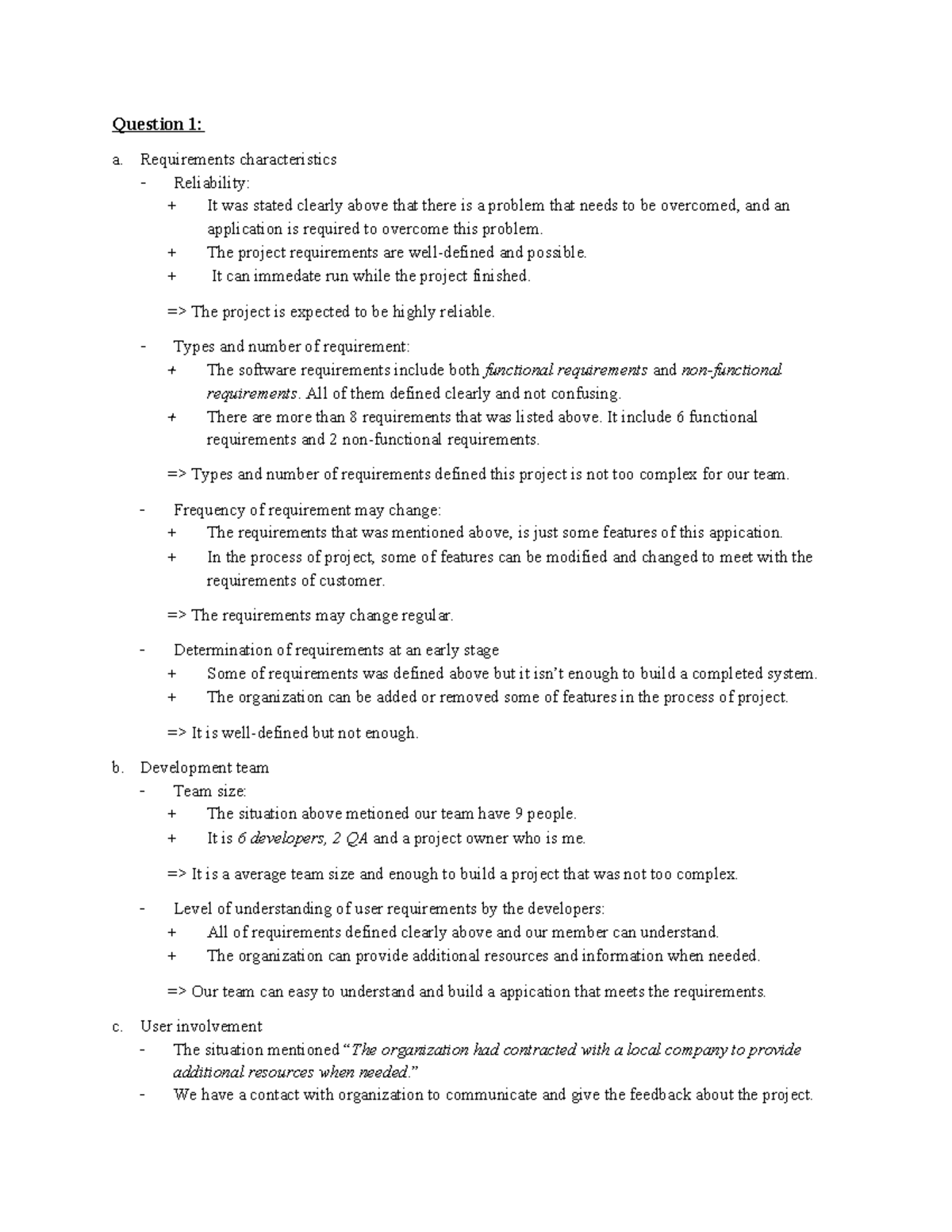 SWE201c - Ssss - Question 1: A. Requirements Characteristics ...