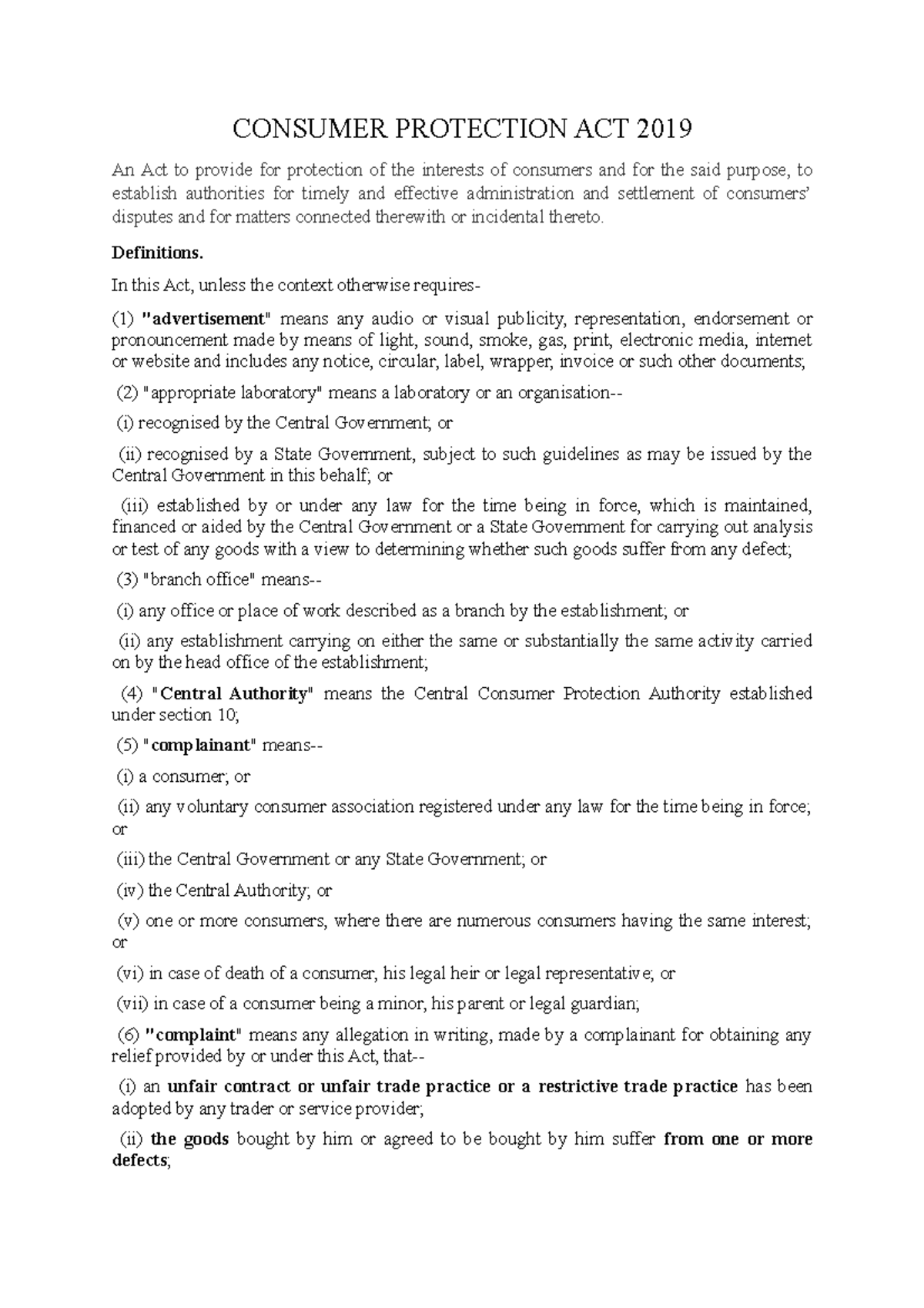 consumer-protection-act-2019-consumer-protection-act-2019-an-act-to