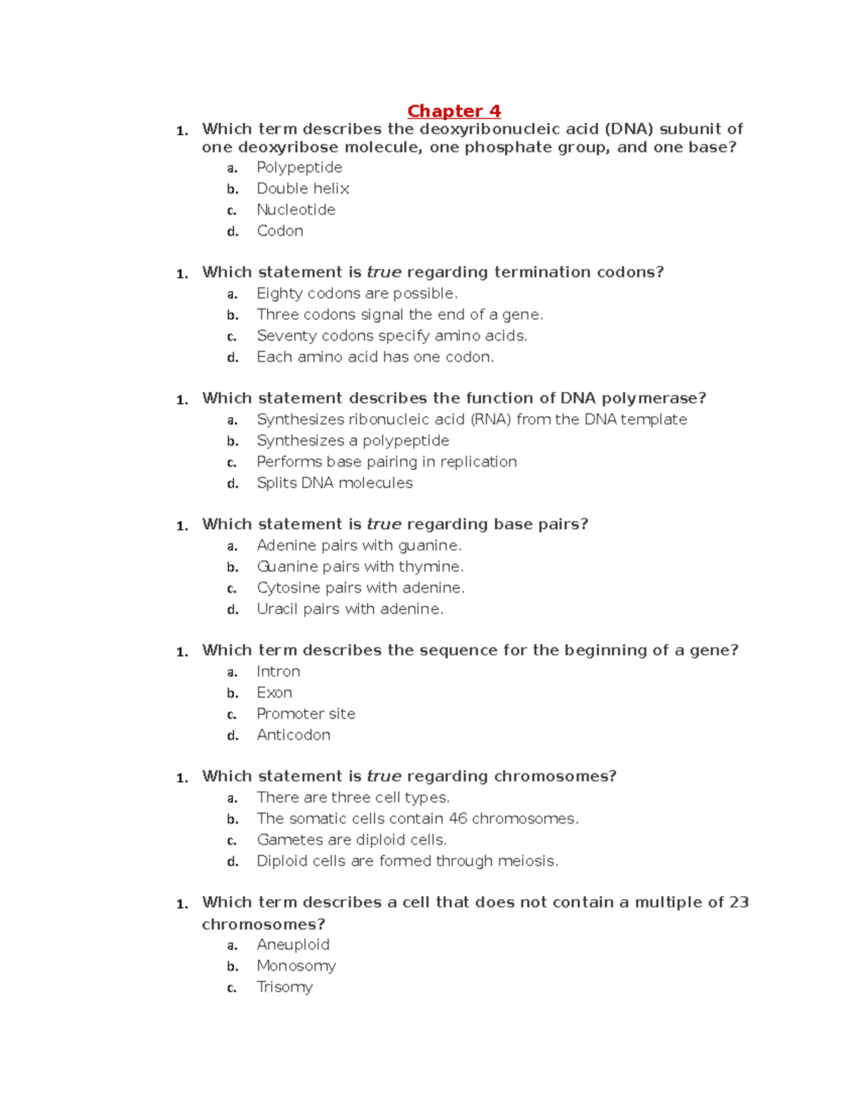 Practice Questions Chapters 4-6 Patho Mc Cance - Chapter 4 Which term ...