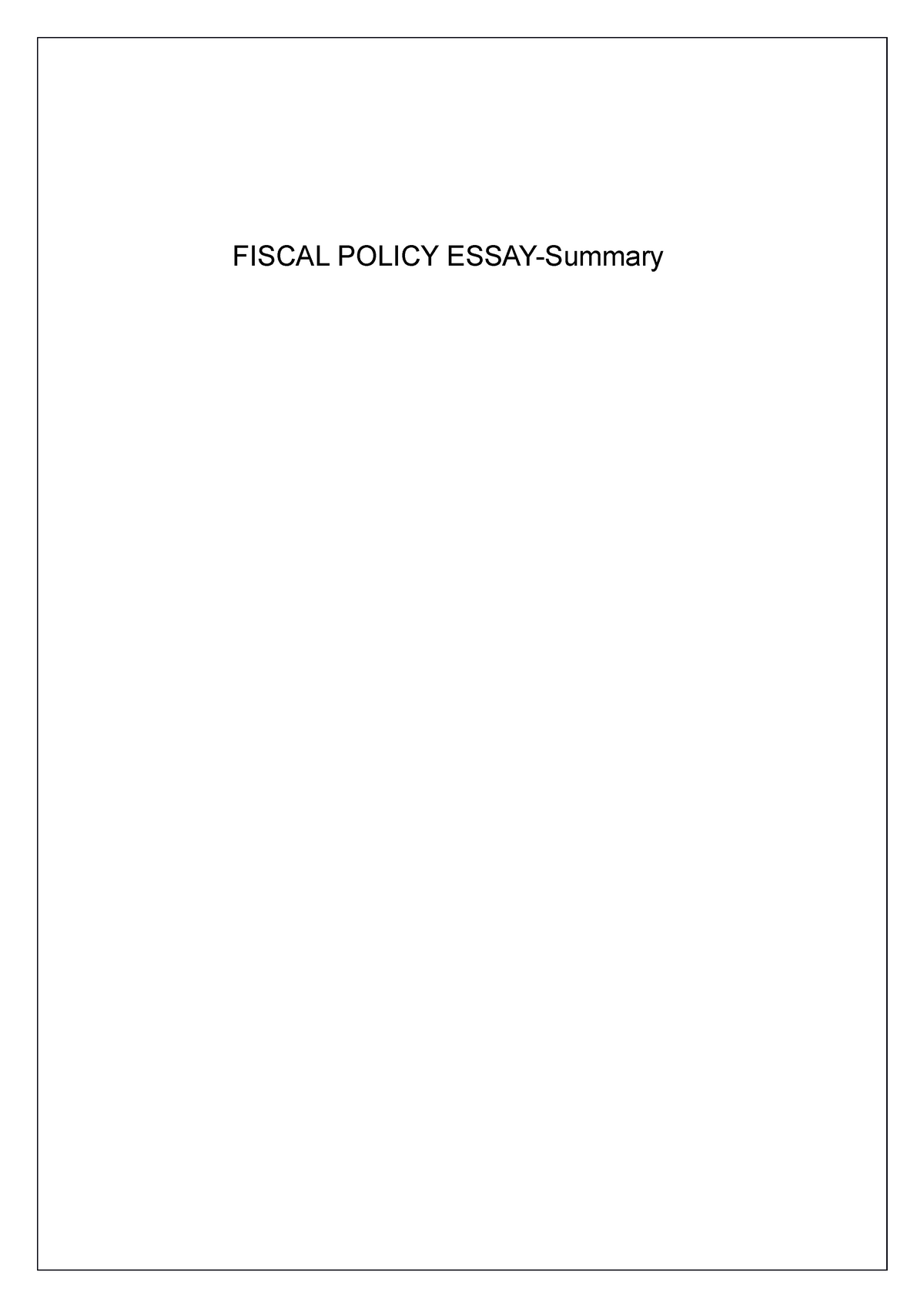 how to write a fiscal policy essay