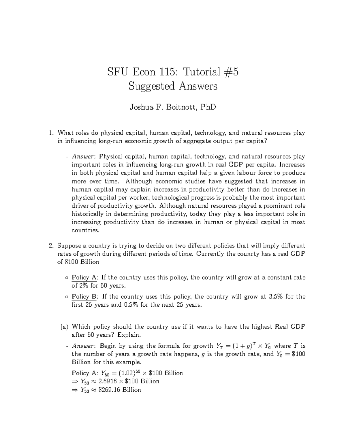 Econ115 Tut05-AK - Tutorial Questions - SFU Econ 115: Tutorial ...