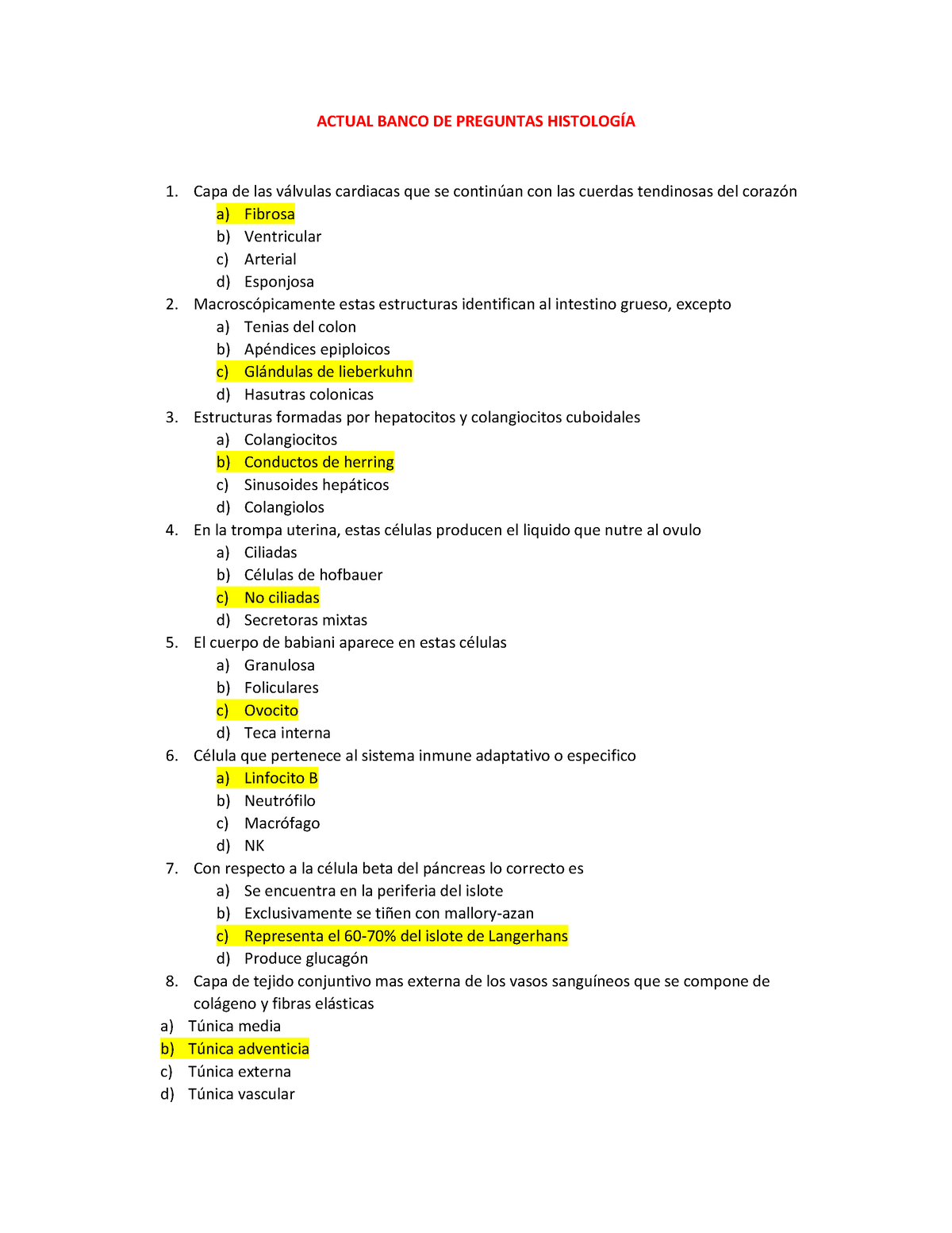 Banco Histo - Preguntas Del Examen - ACTUAL BANCO DE PREGUNTAS ...