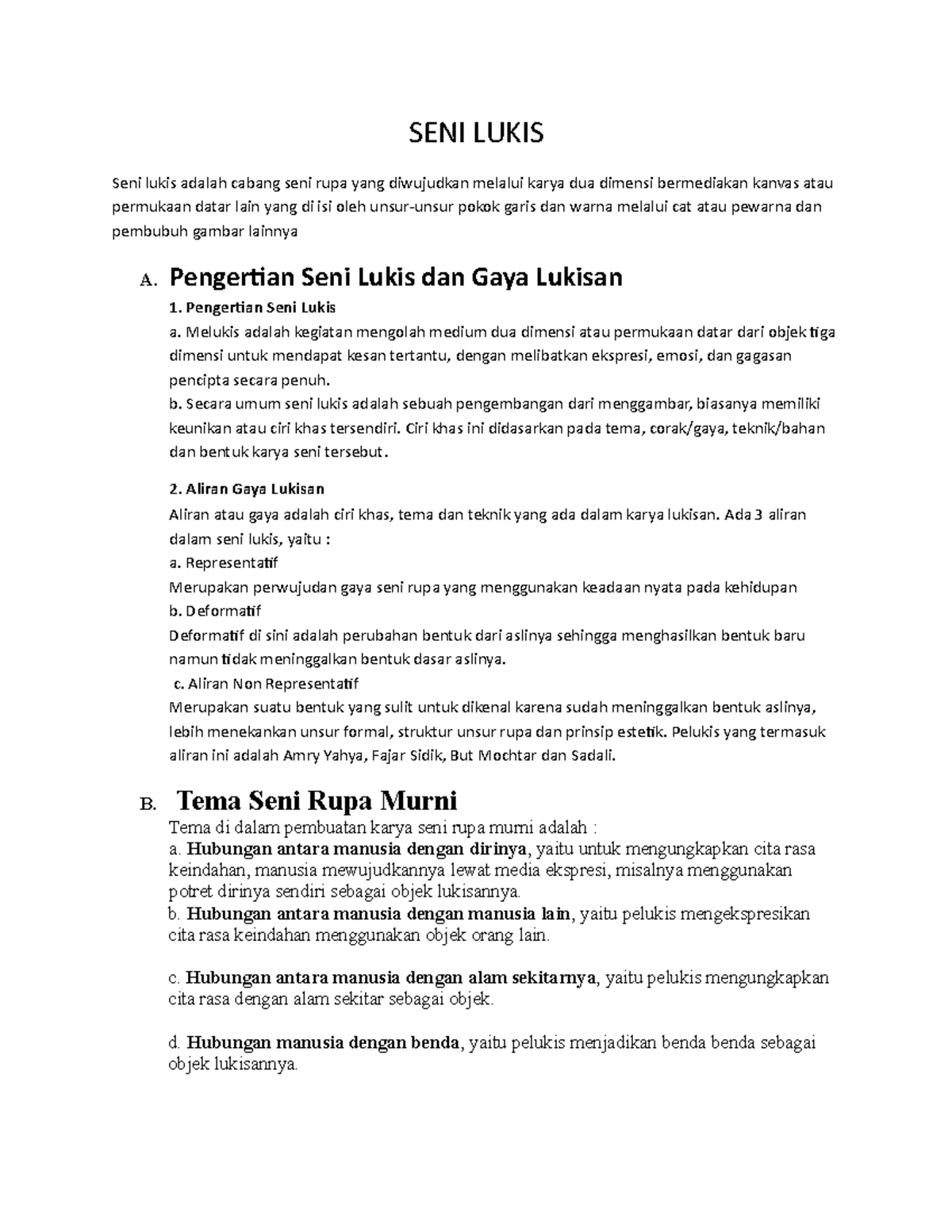 SENI Lukis - tyhrhr - SENI LUKIS Seni lukis adalah cabang seni rupa