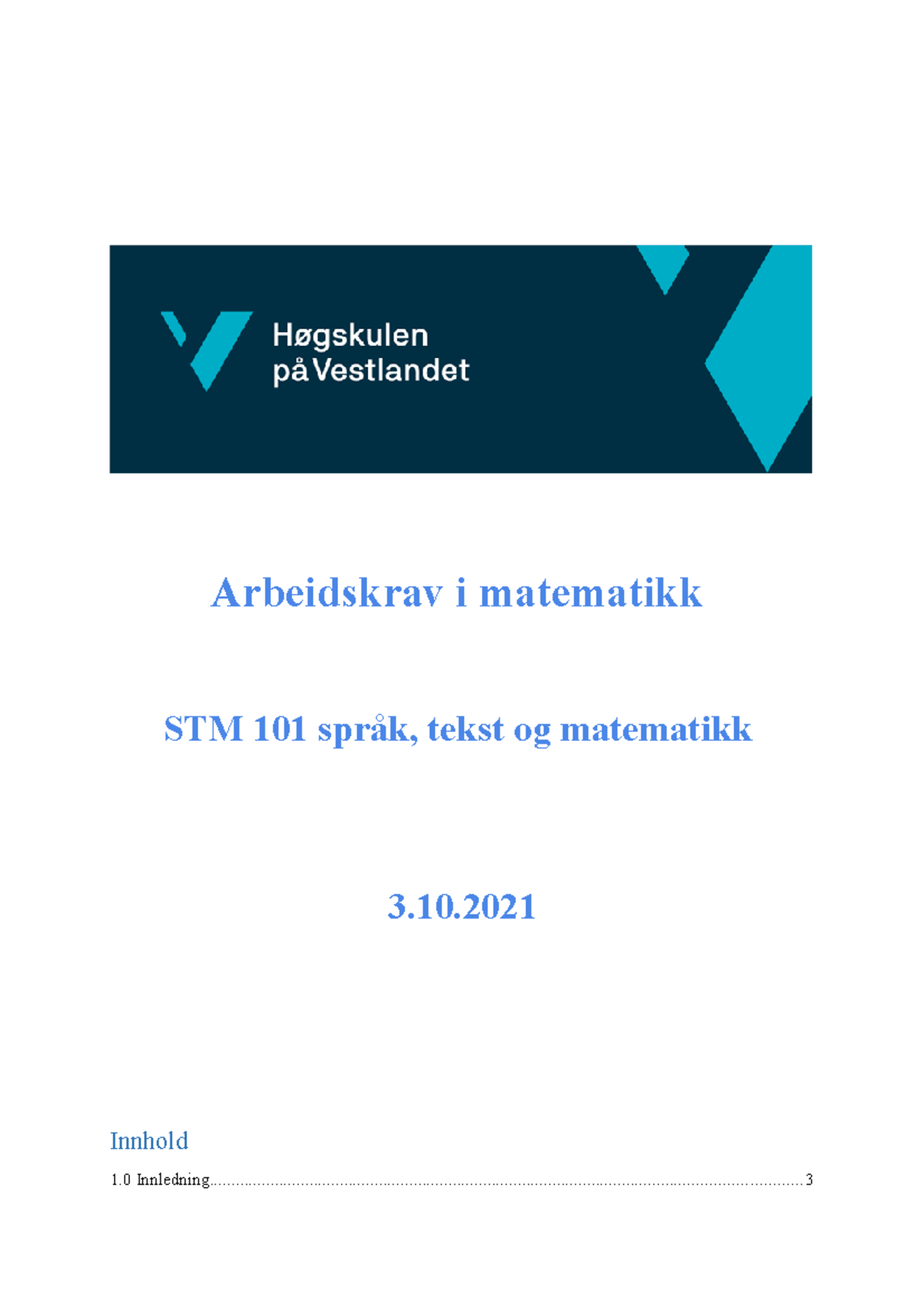 Arbeidskrav Om Romforståelse STM - Arbeidskrav I Matematikk STM 101 ...