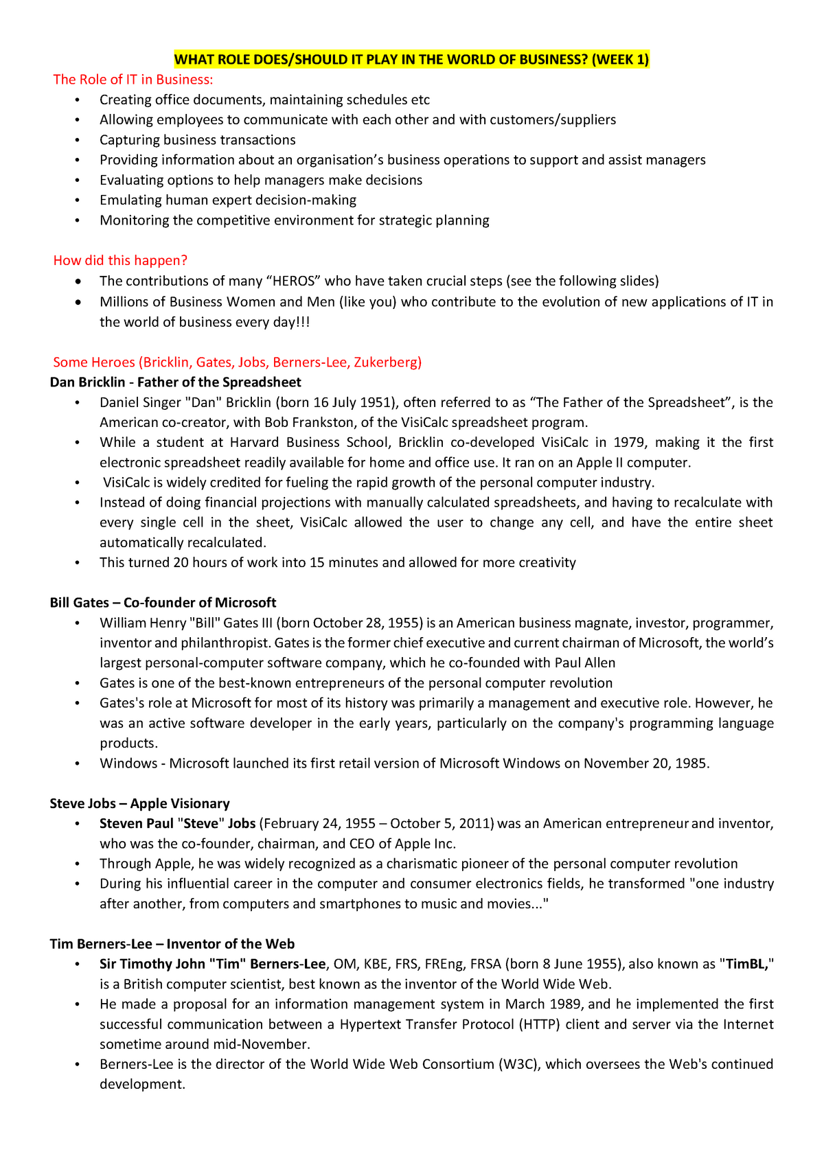 Summary - lecture 1-11, complete - Revision notes outlining the entire ...