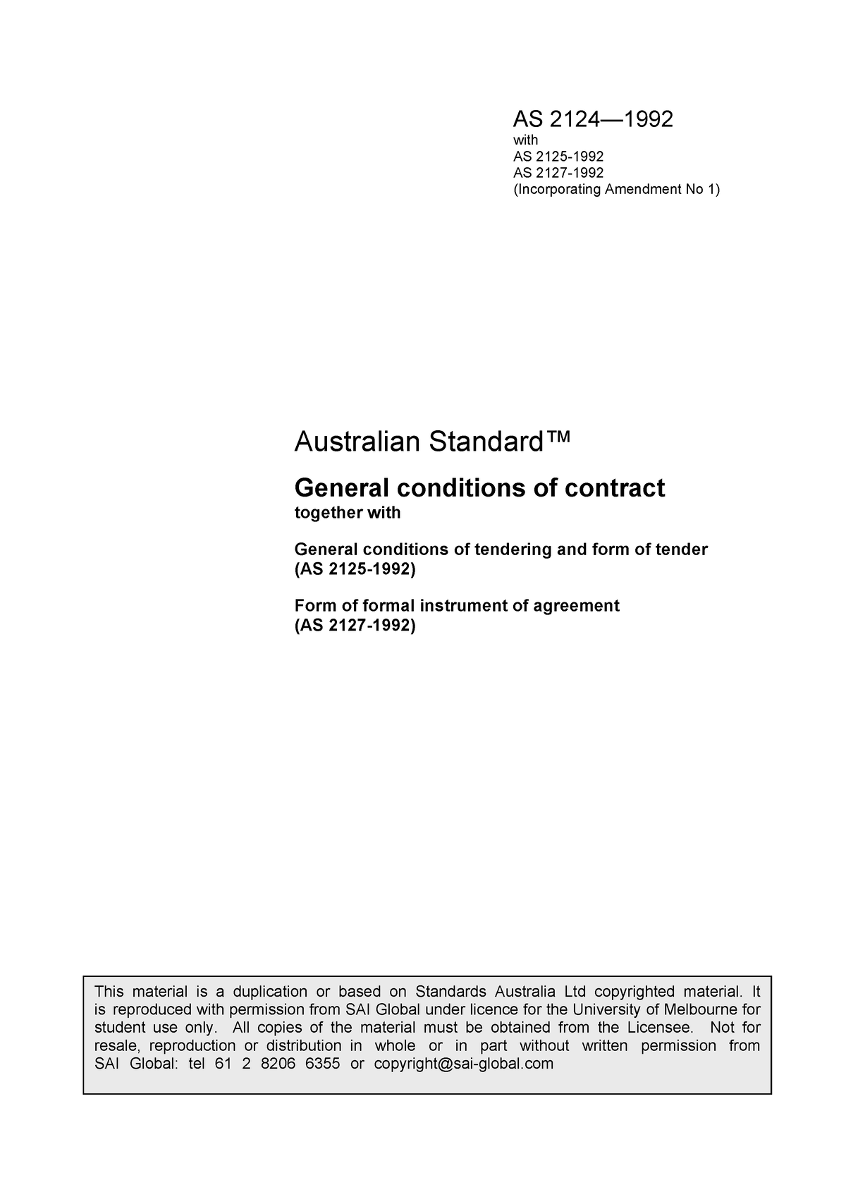 AS2124-1992-1 - Contract - With AS 2125- AS 2127- (Incorporating ...