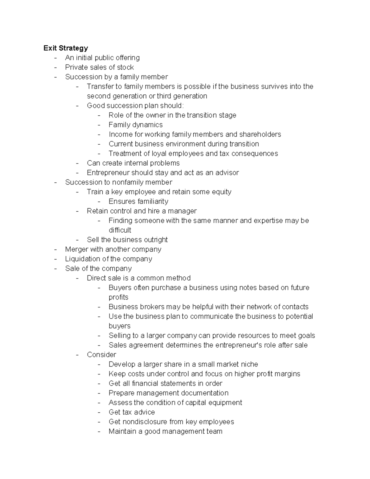 Chapter 15 - Exit Strategy - An initial public offering - Private sales ...