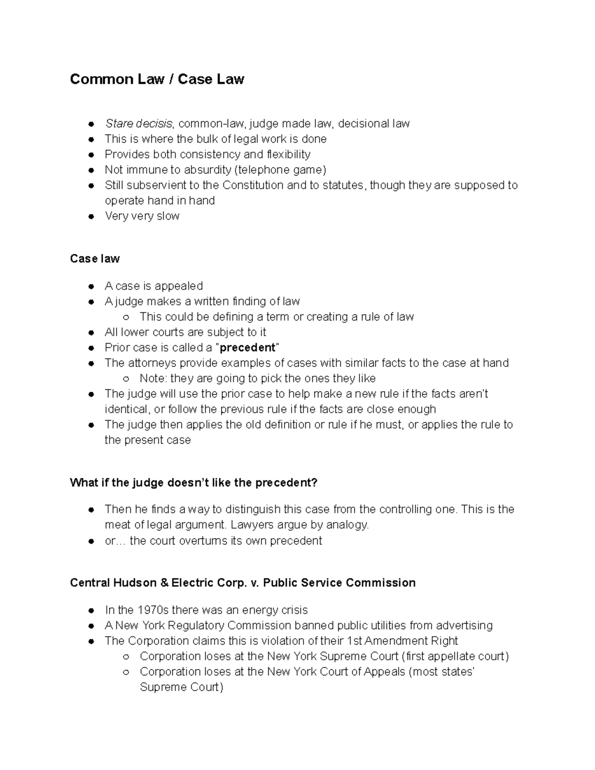 6 Common Law Case Law Lecture notes 6 BLAW 210 WSU Studocu