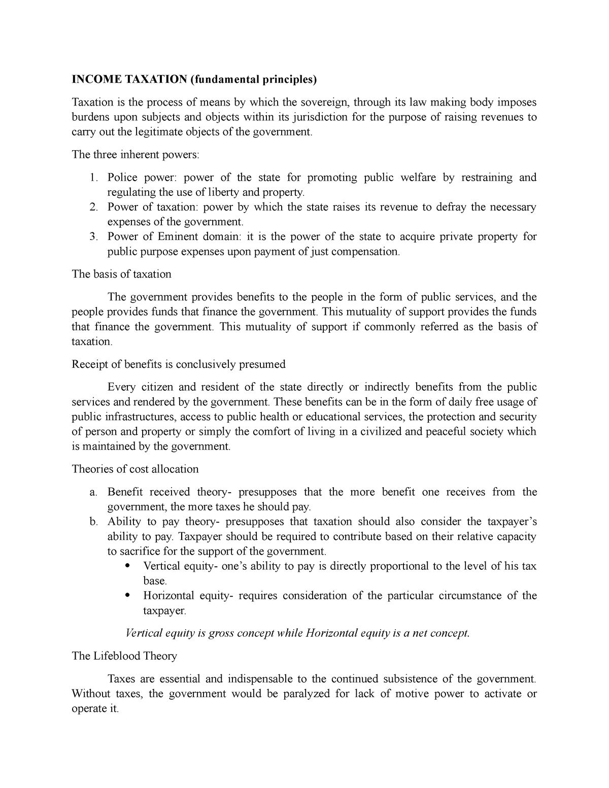 Income Taxation- Chapter 1 - INCOME TAXATION (fundamental Principles ...