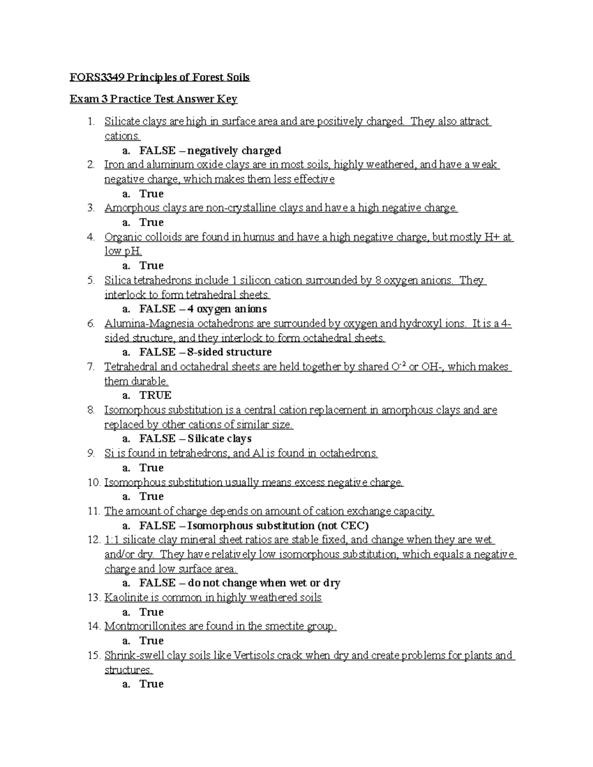 FORS3349 Exam 3 Practice Test Answer Key FORS3349 Principles of