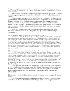 Task 2 for WGU C121 US History - A: Alexander Hamilton contributed to ...