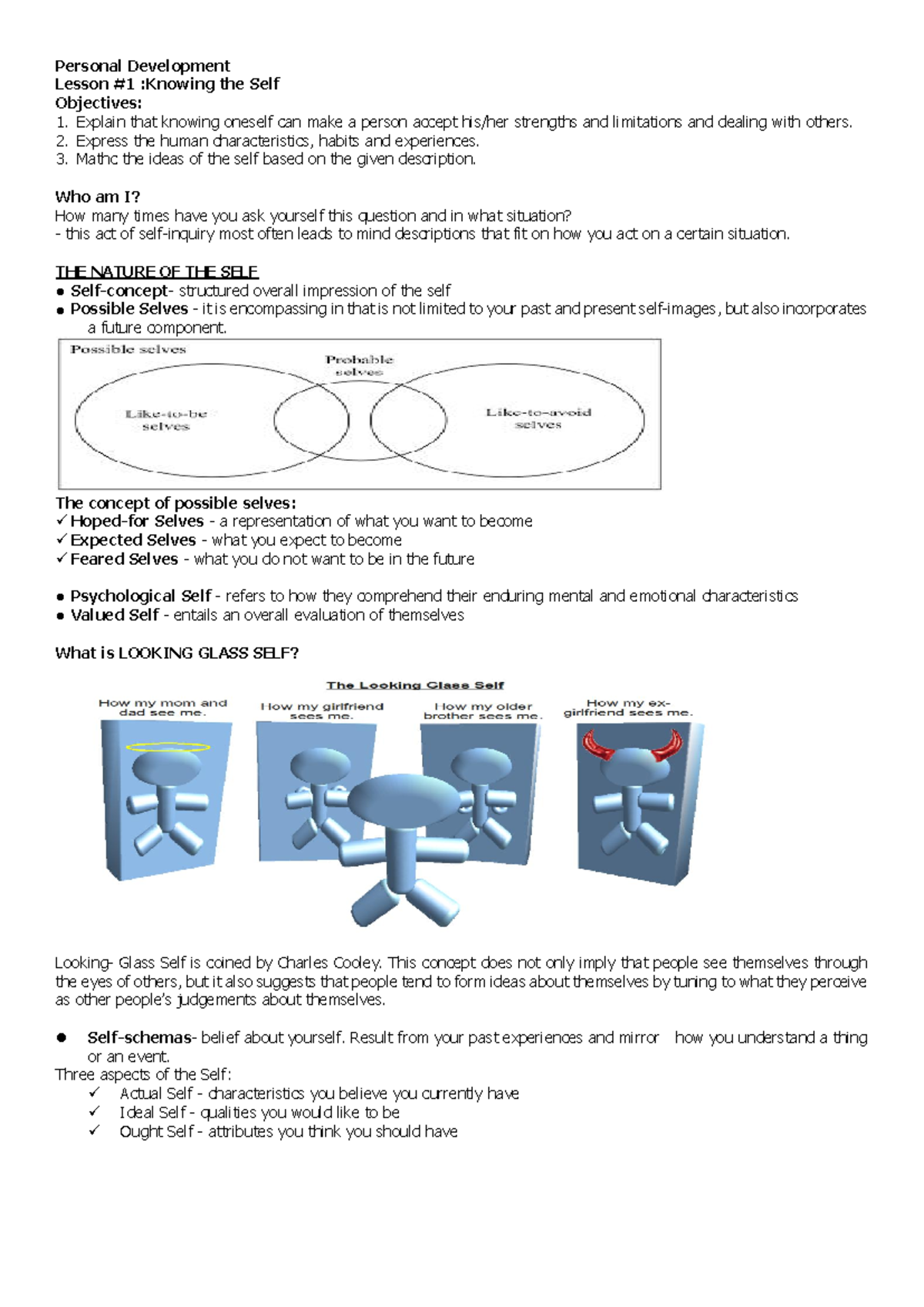 Perdev Notes+in+Lesson+1 - Personal Development Lesson #1 :Knowing the ...