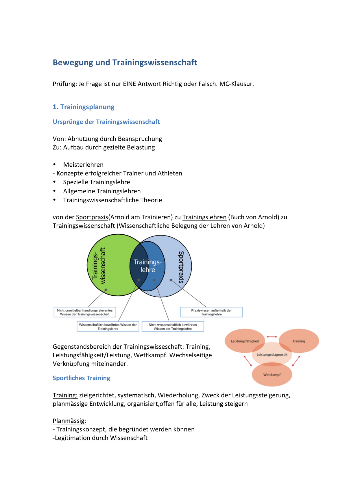 Bu T Zusammenfassung HS16 FS17 - Bewegung Und Trainingswissenschaft ...