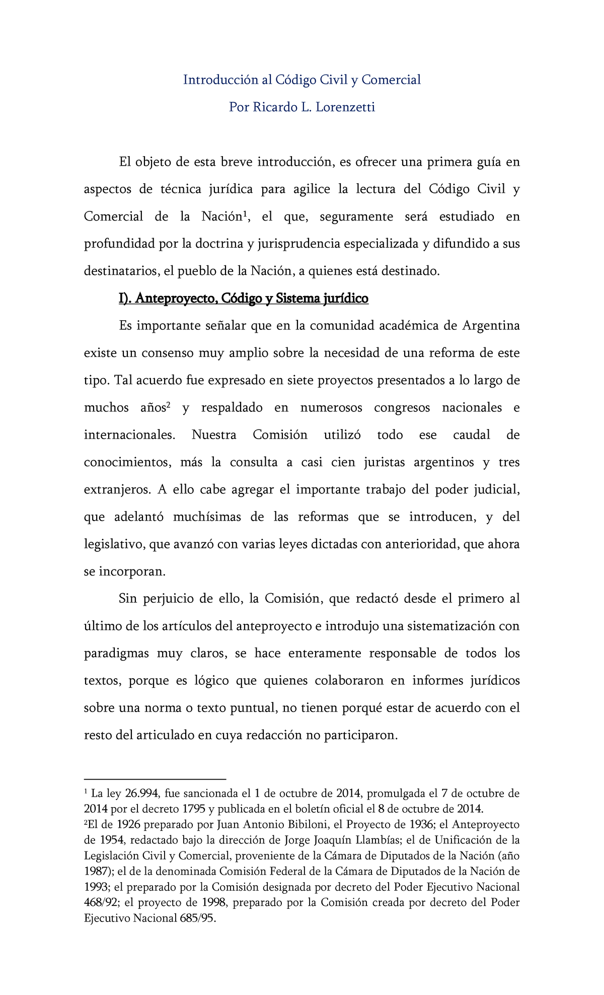 Introducción al Código Civil y Comercial Introducción al Código Civil y Comercial Por Ricardo Introducción al Código Civil y Comercial Introducción al Código Civil y Comercial Por Ricardo