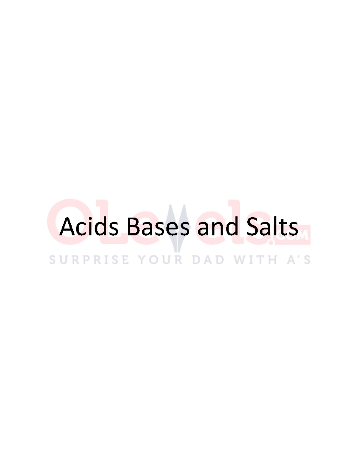 ACID BASE IGCSE chemistry notes Acids Bases and Salts Properties of