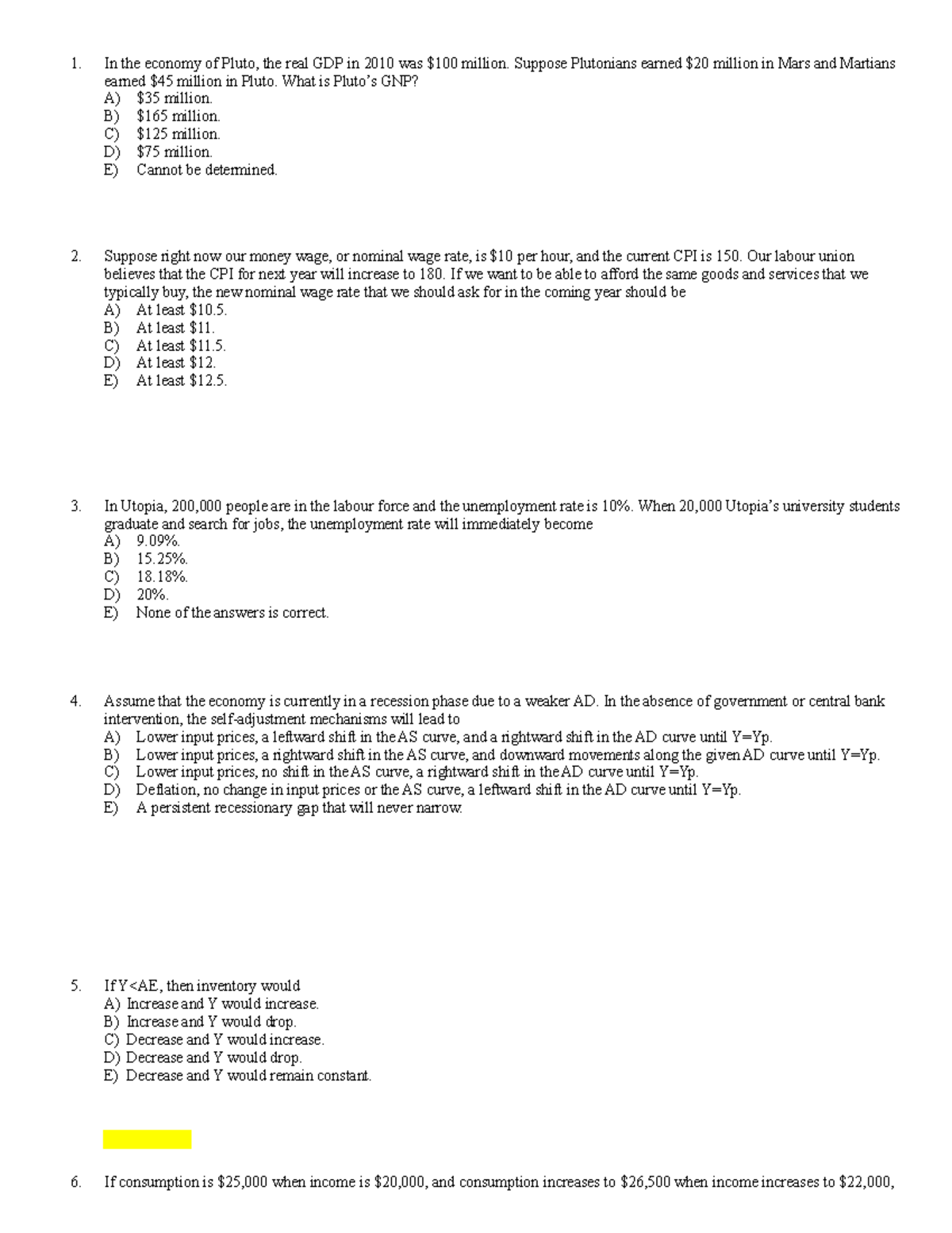 Econ Final Review Final Review And Study Material For Midterm 2 - In ...