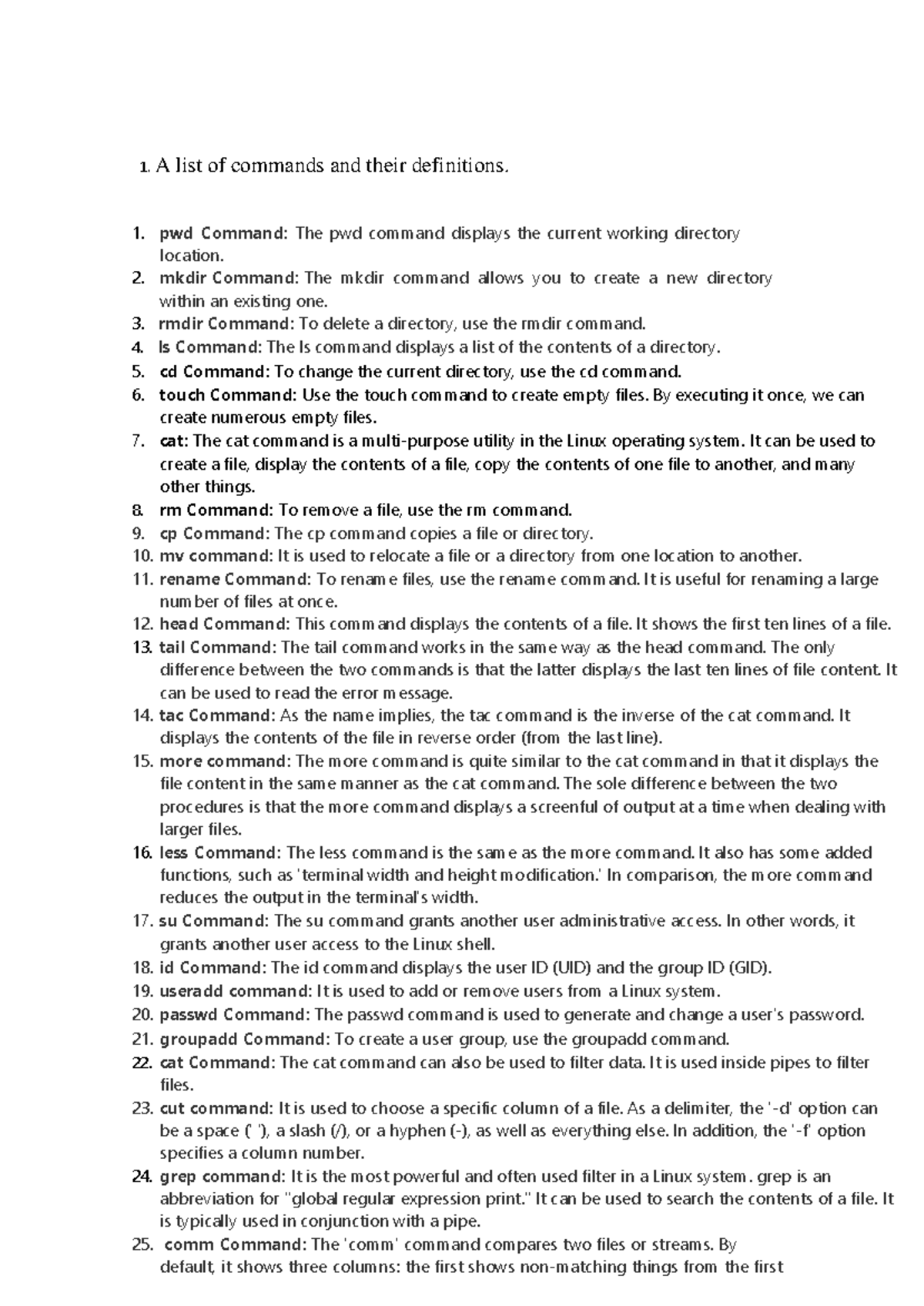 pca1-operating-systems-lab-36-1-a-list-of-commands-and-their