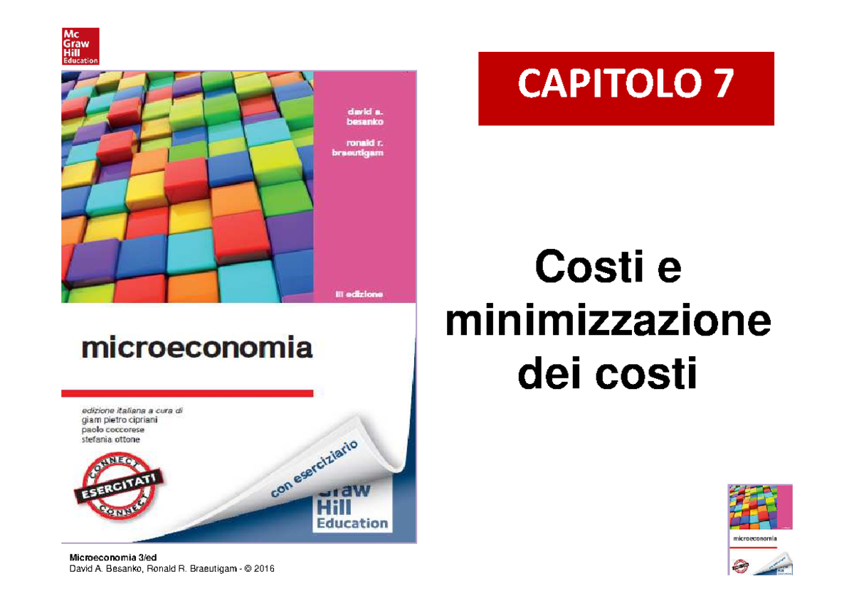 Capitolo 7 libro Besanko Braeutigam - Costi e minimizzazione dei costi ...