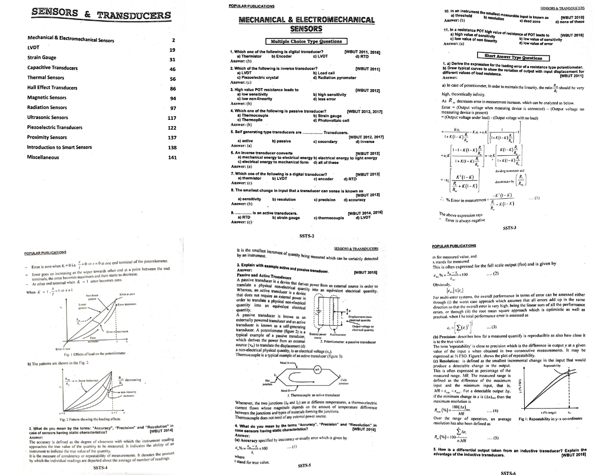 Sensor 1s - Read Carefully. - Mammalian Physiology - Studocu