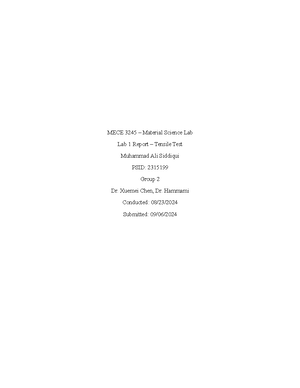 3D Print Lab Report - Muhammad Ali Siddiqui - MECE 3245 – Material ...