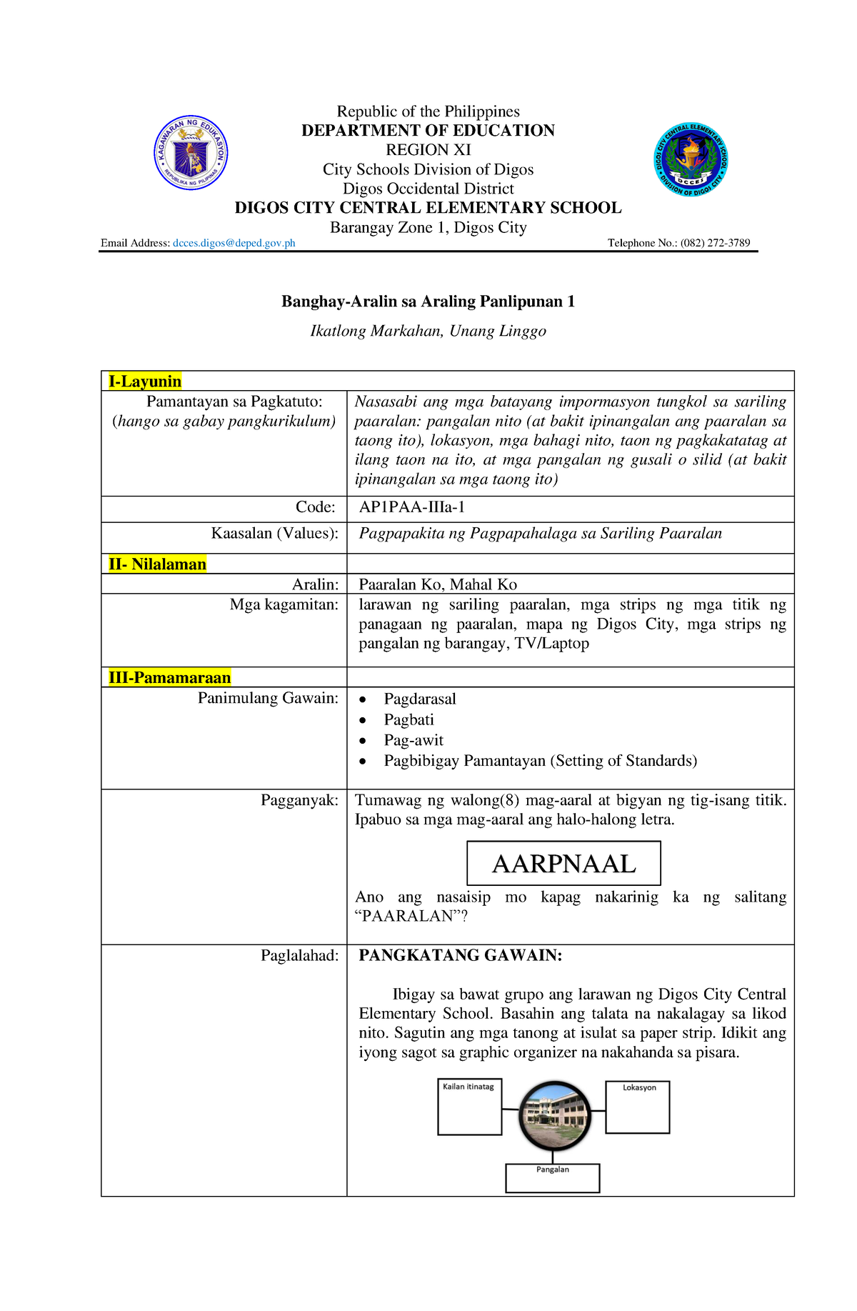 Acuzar COT1 AP DLP - COT Lesson Plan - Republic Of The Philippines ...