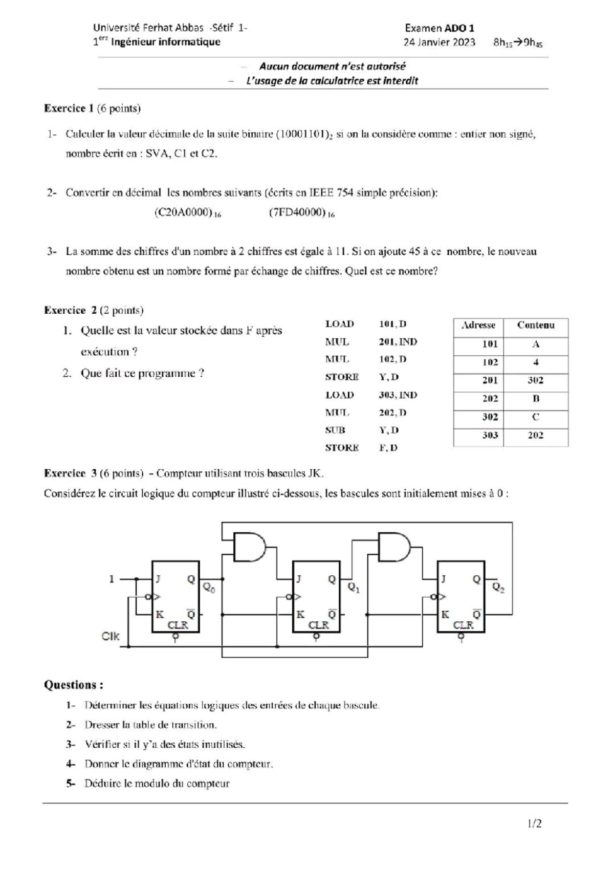 Examen 3 Algorithmique Et Structures De Données 1 - Studocu