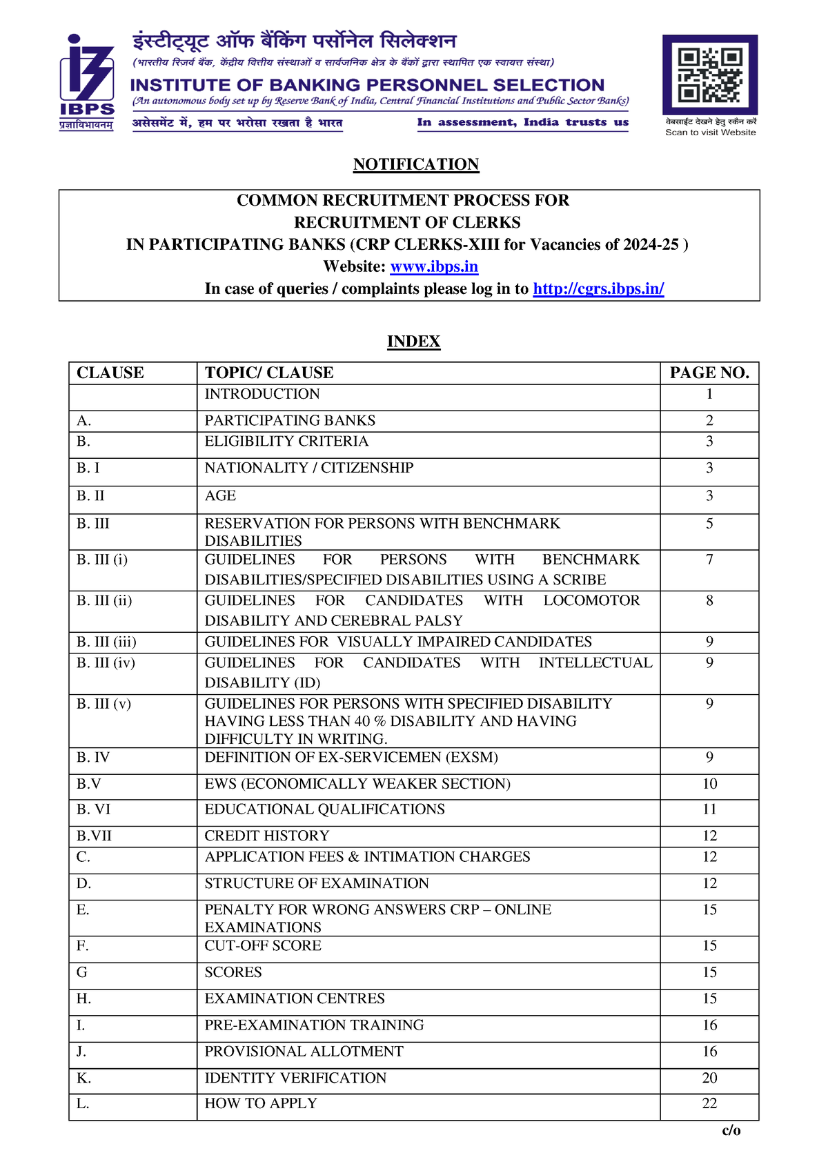 Final Notification CRP Clerks XIII 30 - NOTIFICATION COMMON RECRUITMENT ...