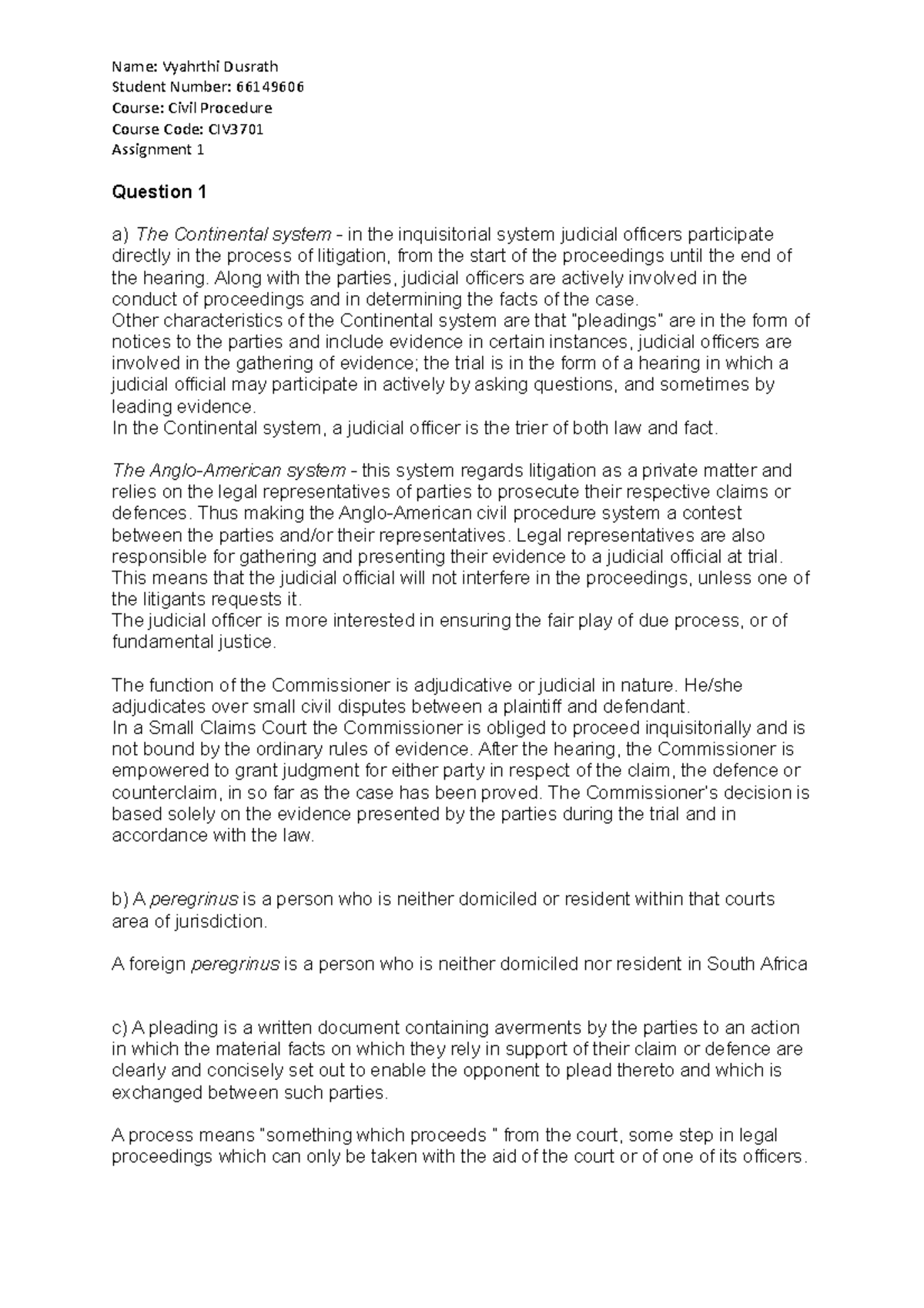 Document Simple summary Name Vyahrthi Dusrath Student Number