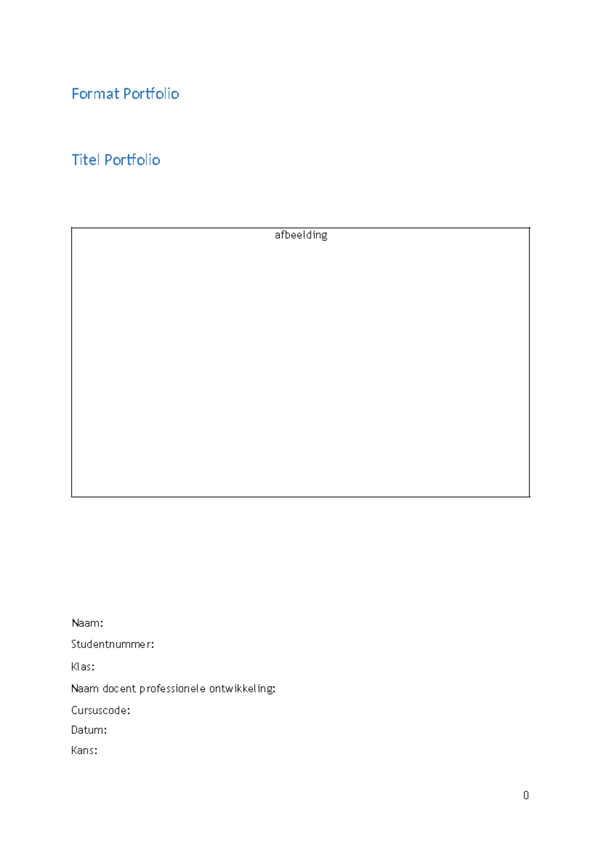 Format Portfolio 2023-2024 - Format Portfolio Titel Portfolio ...