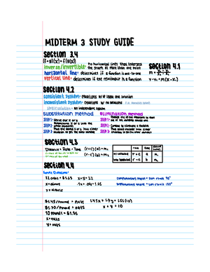 Math Midterm #3 Notes - CHAPTERS NOTES ####### Lection 3 finding ...