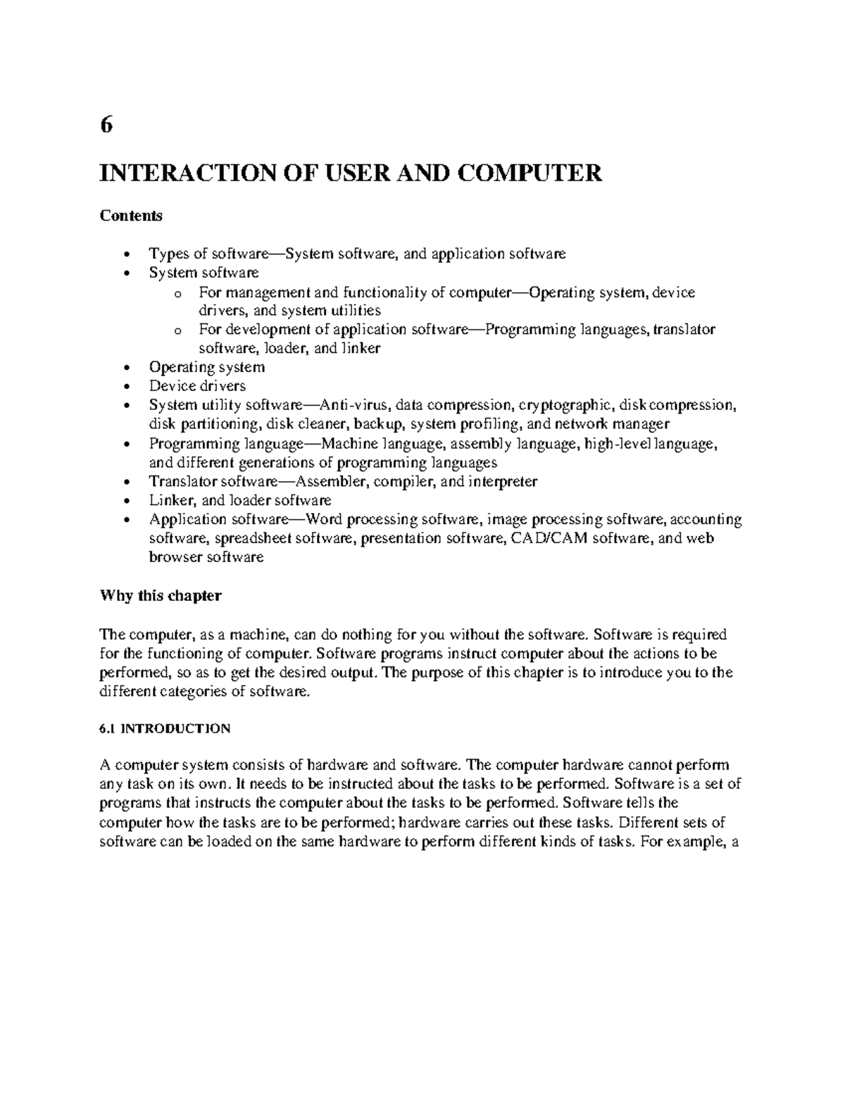 User and computer interactions and operating system - 6 INTERACTION OF ...