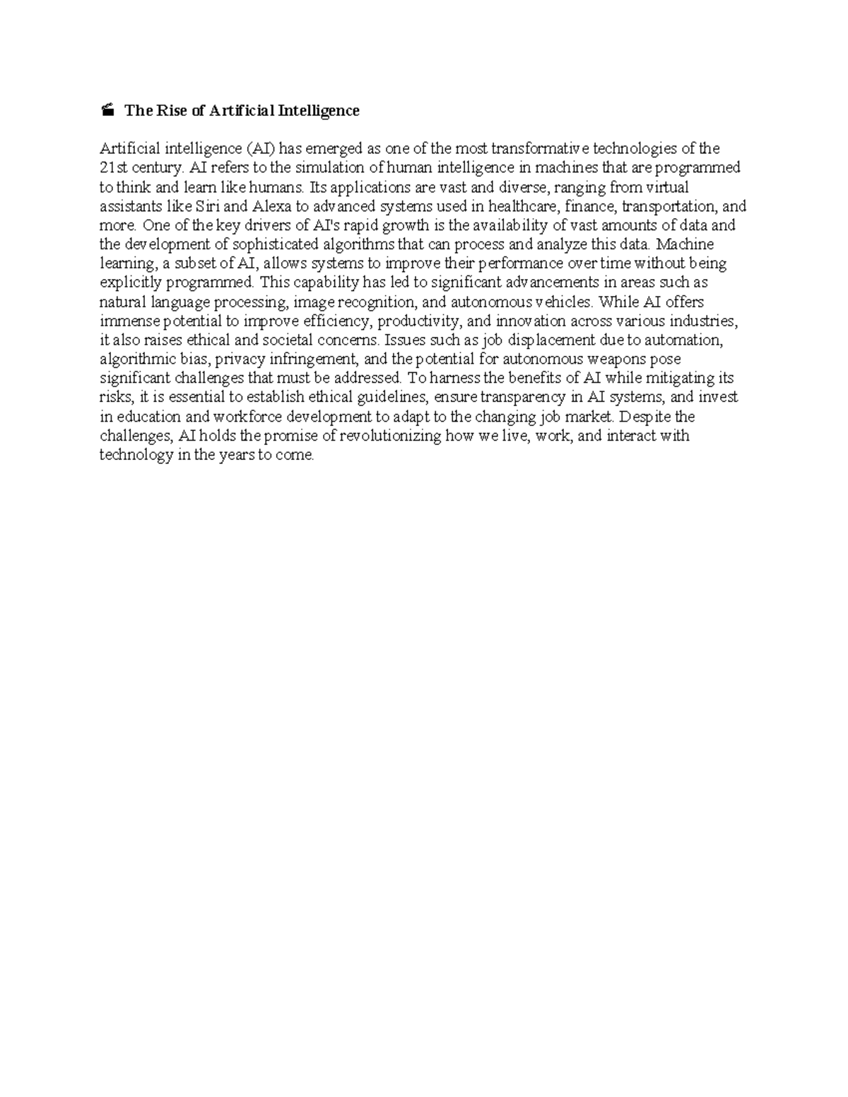 A2 - 123zasdasdascacasd - The Rise of Artificial Intelligence ...