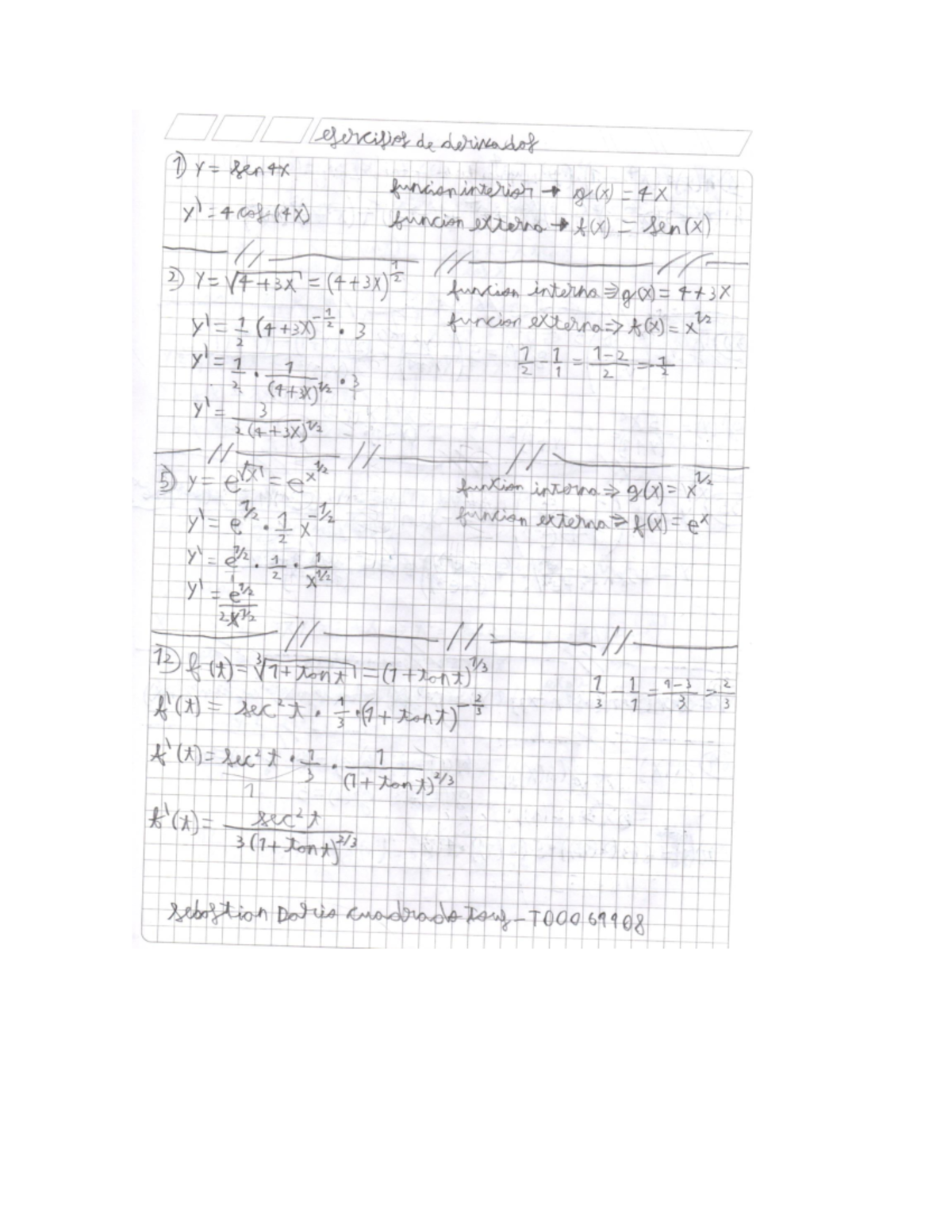 Ejercicios de derivadas-corte#3 - exercises de derivados 1) Y= sentx ...