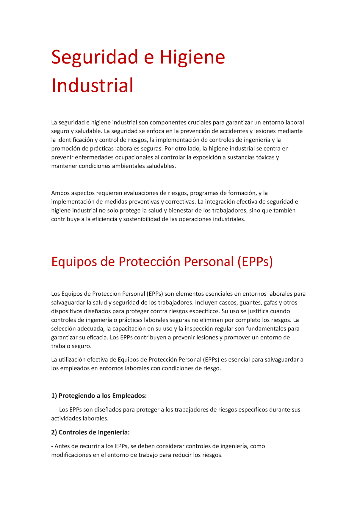 Seguridad E Higiene Industrial Seguridad E Higiene Industrial La Seguridad E Higiene 1854