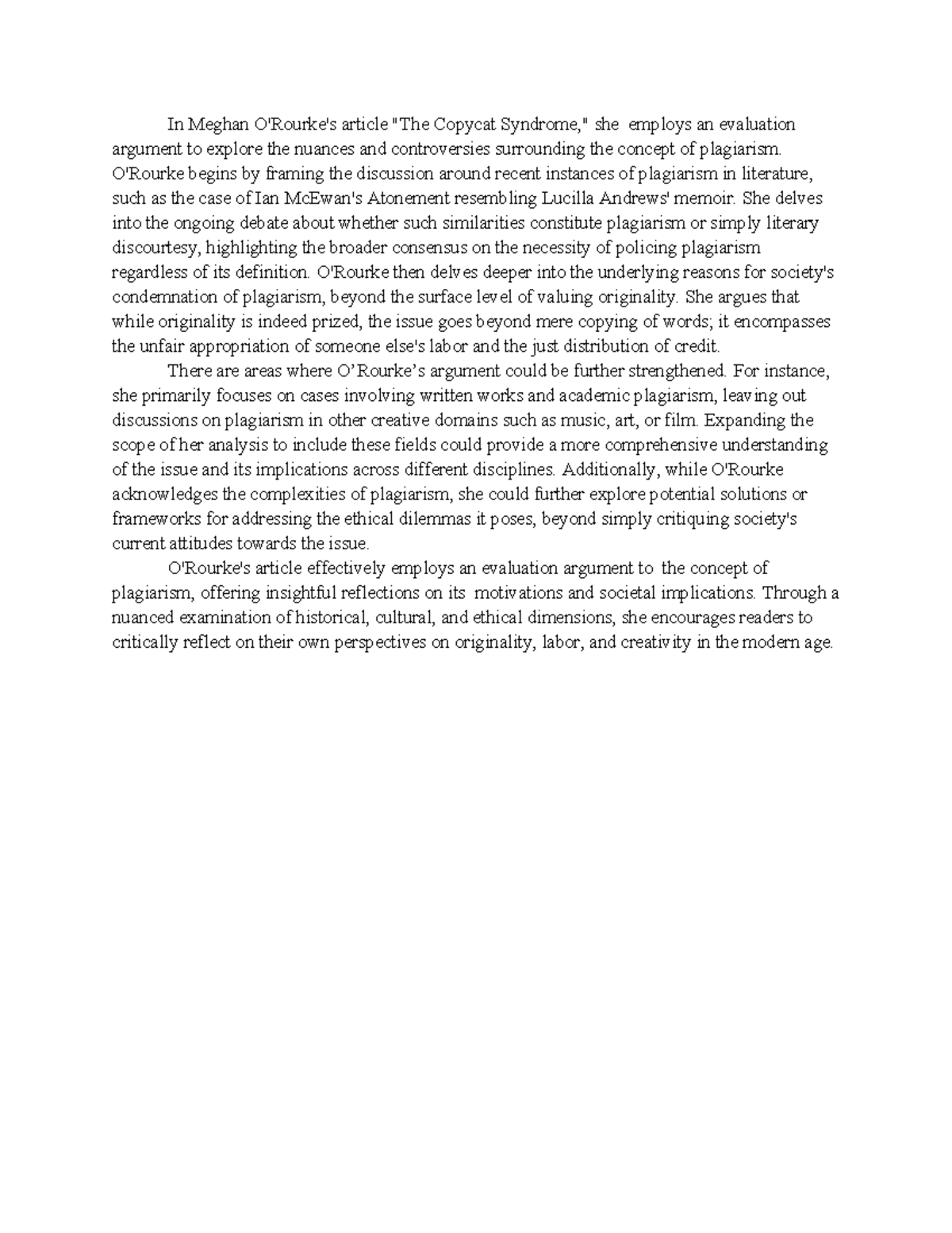 Feb 26 - Summary of Faiser chapter 10 - In Meghan O'Rourke's article ...