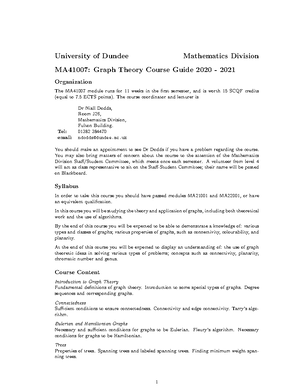 MA41007 plan - plan - MA 41007 – weekly materials Week Sections of ...