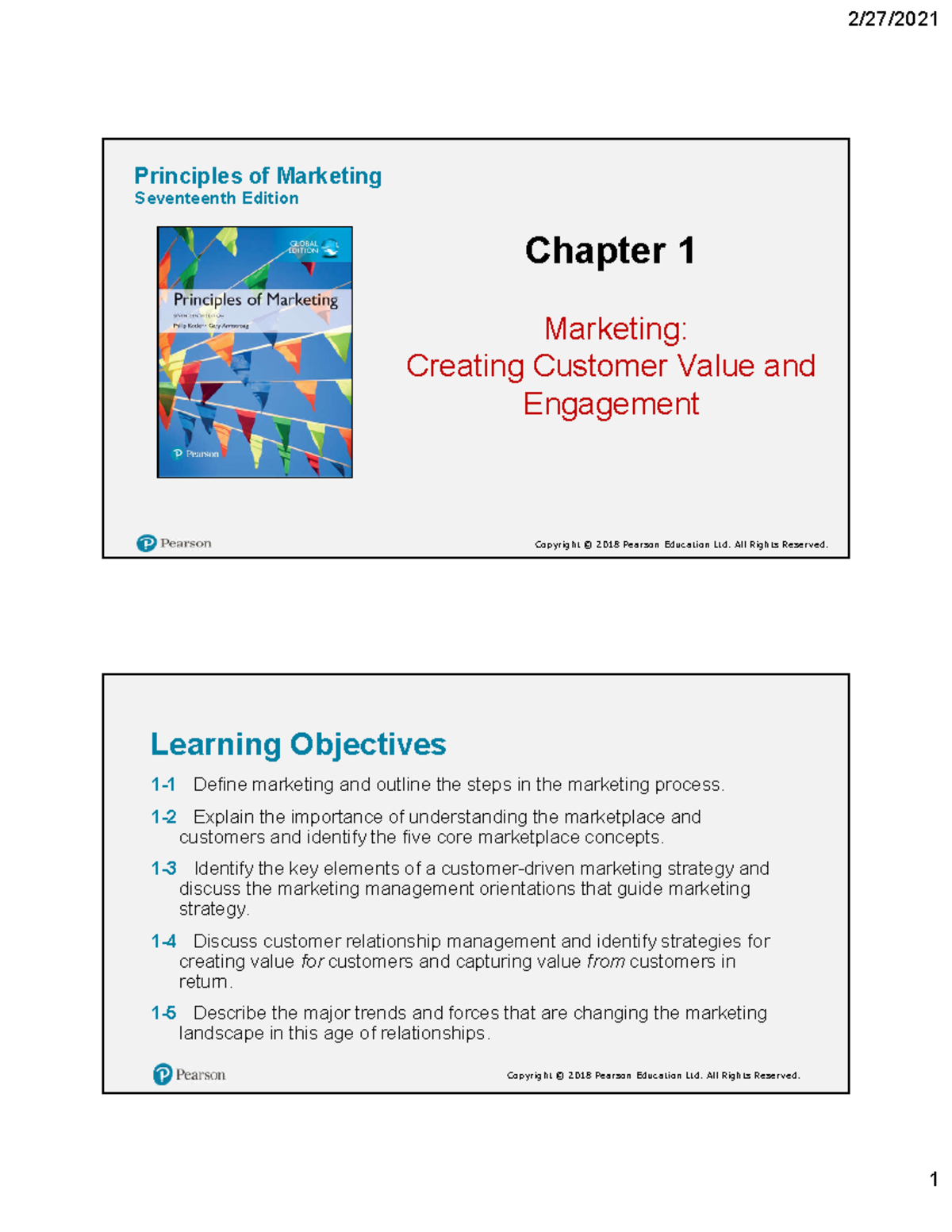 Chapter 1 - Creating Customer Value And Engagement - ####### Principles ...