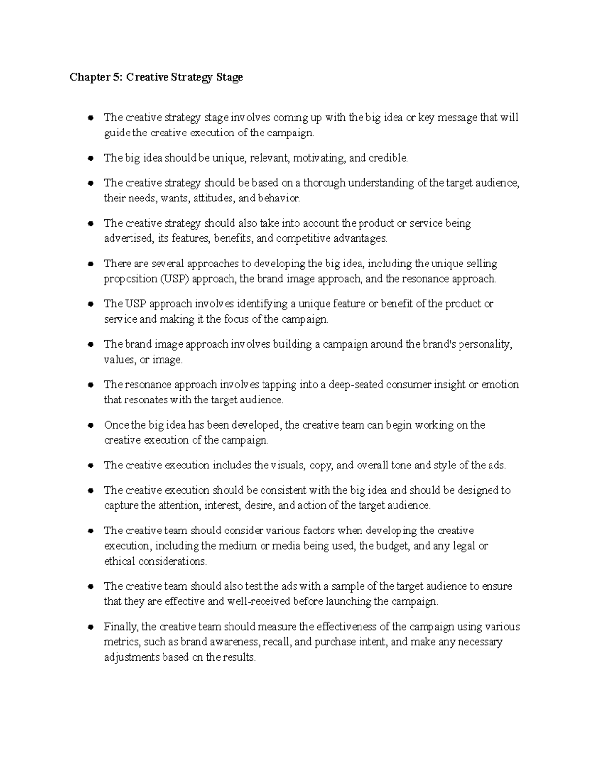 ADV 150 Chapter 5 - ADV 150 Notes for Ch 5 - Chapter 5: Creative ...
