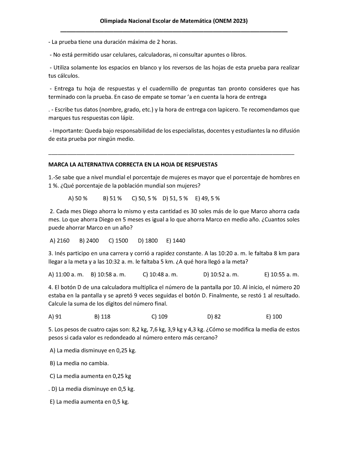 Olimpiada Nacional Escolar De Matemática 33333 - Olimpiada Nacional ...