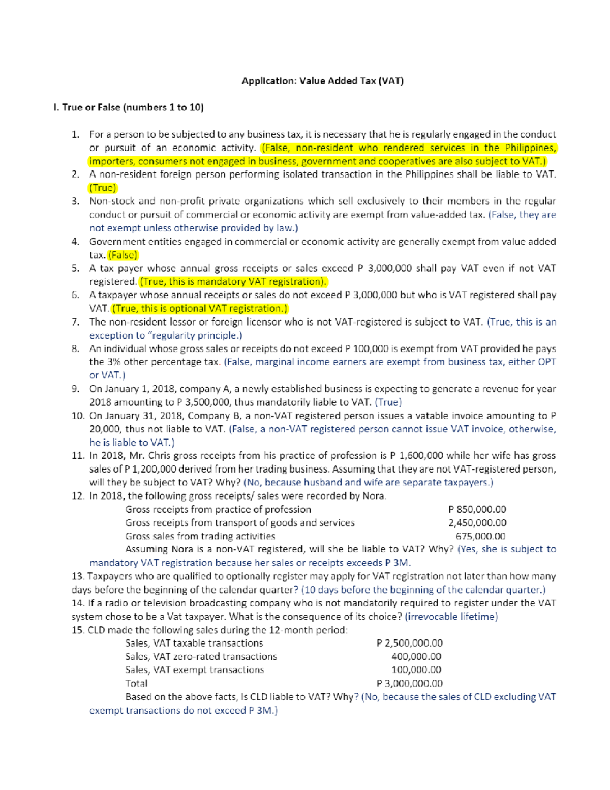 11 problems on vat with answers and solutions compress - Income ...