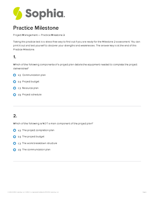 Milestone 3 - You will apply project management skills by ...