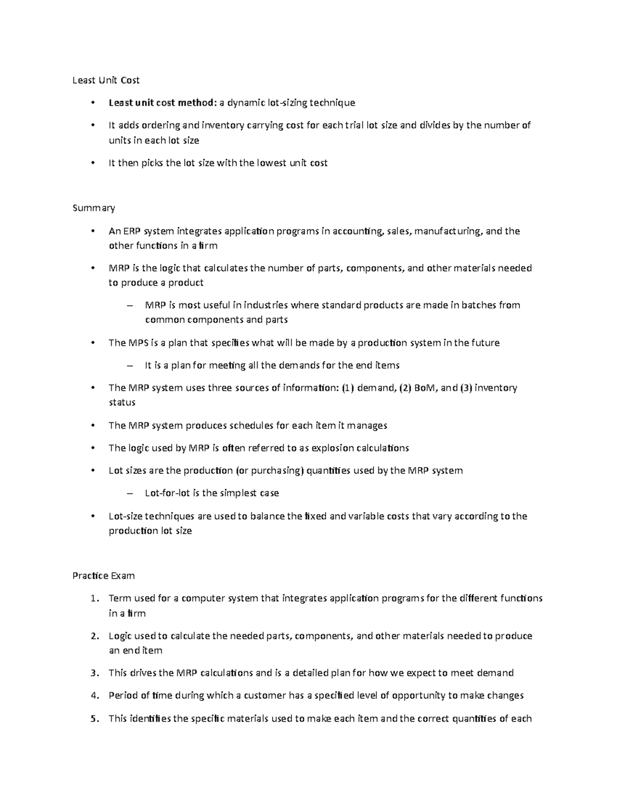 Lecture Notes 22 - Least Unit Cost - Least unit cost method : a dynamic ...