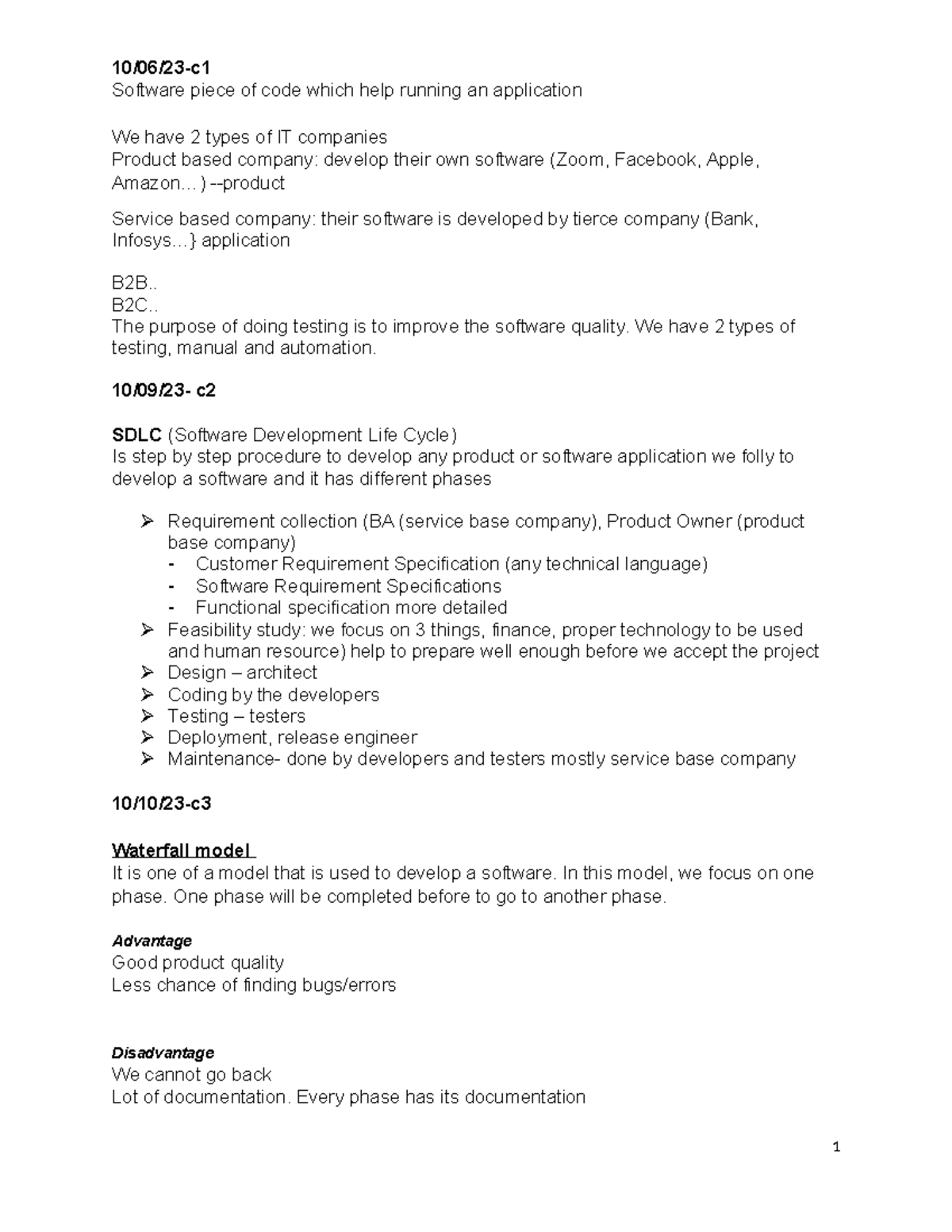 MY Notes - to practice mores - 10/06/23-c Software piece of code which ...