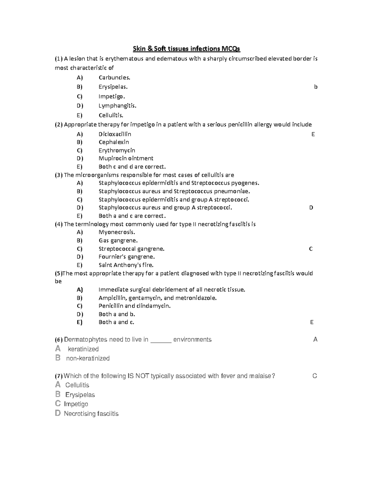 MCQ's Medicine Way2 pharmacotheraby Skin & Soft tissues