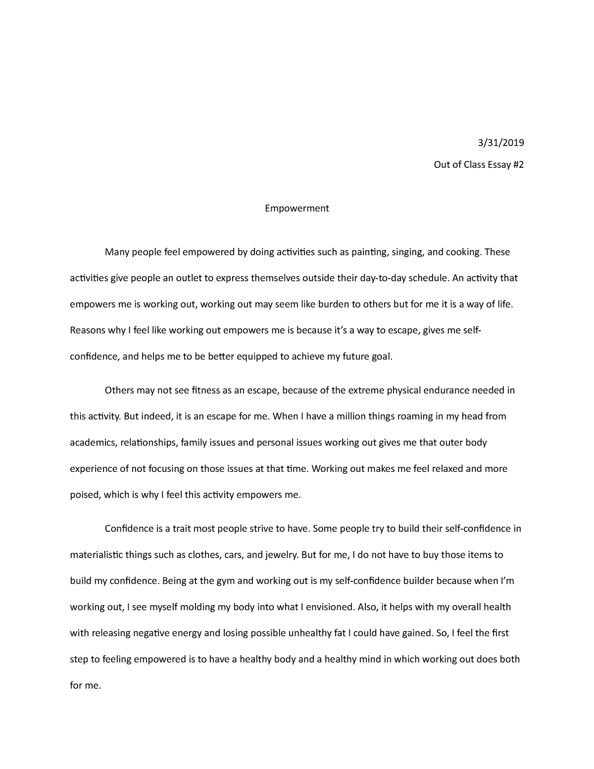 i am an empowered student essay