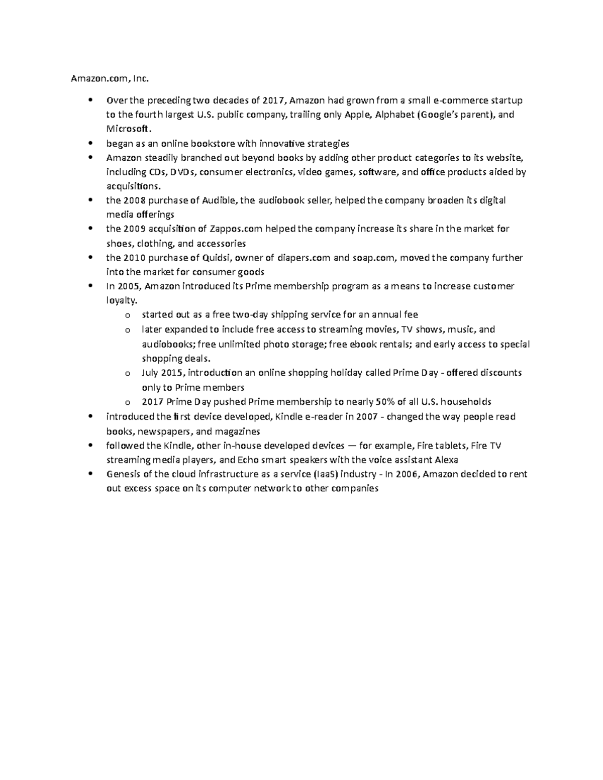 Amazon asdfsa Amazon, Inc. Over the preceding two decades of 2017